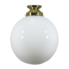 Lode Lighting Batten Fix Lights Polished Brass DIY Batten Fix With 12" Sphere Opal Gloss Glass by Lode Lighting Lights-For-You 3000039