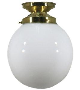 Lode Lighting Batten Fix Lights Polished Brass DIY Batten Fix With 6" Sphere Opal Gloss Glass by Lode Lighting Lights-For-You 3000029