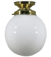 Lode Lighting Batten Fix Lights Polished Brass DIY Batten Fix With 6" Sphere Opal Gloss Glass by Lode Lighting Lights-For-You 3000029