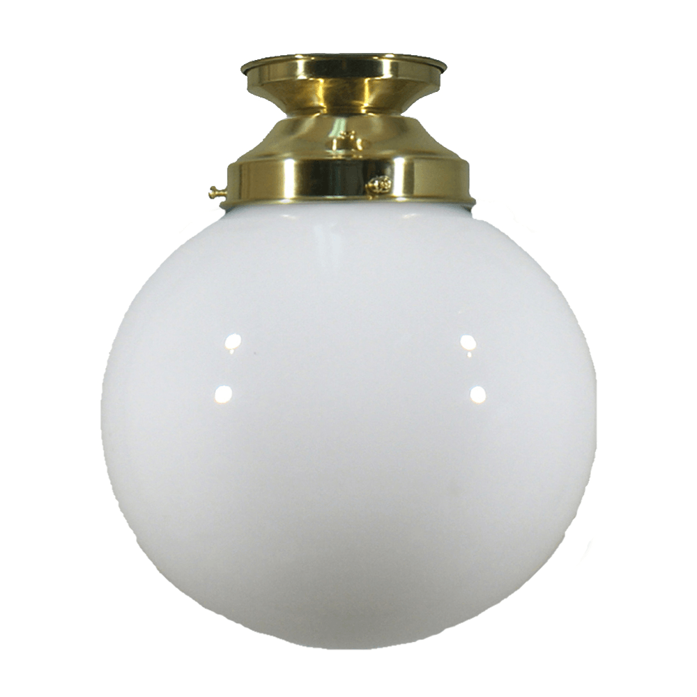 Lode Lighting Batten Fix Lights Polished Brass DIY Batten Fix With 8" Sphere Opal Gloss Glass by Lode Lighting Lights-For-You 3000044