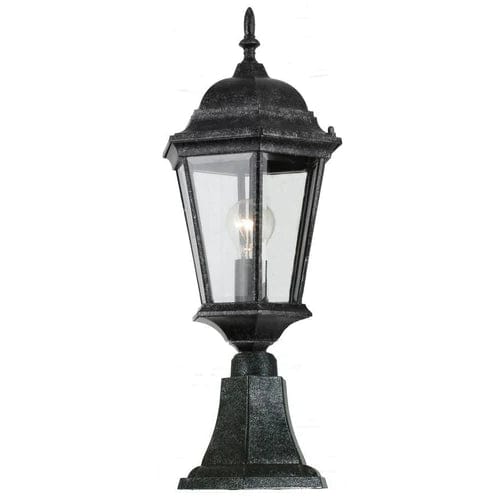 Lode Lighting Exterior Lighting JUNCTION 1LT SMALL PILLAR MOUNT EXTERIOR - ANTIQUE BLACK Lights-For-You EXL086BKD8