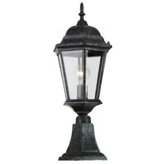 Lode Lighting Exterior Lighting JUNCTION 1LT SMALL PILLAR MOUNT EXTERIOR - ANTIQUE BLACK Lights-For-You EXL086BKD8