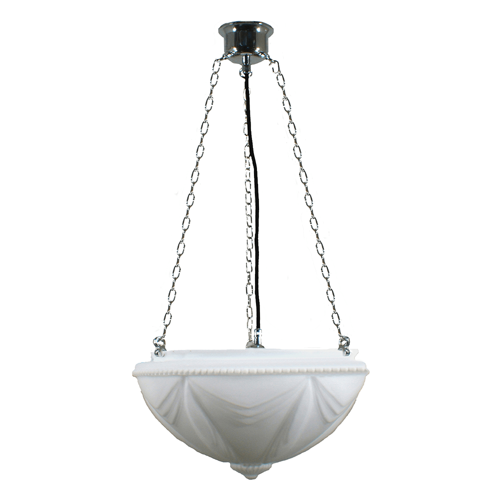 Lode Lighting Indoor Pendants Chrome 3 Chain Suspension Pendant  With 14" Empire Opal Matt Glass Lights-For-You 3010005