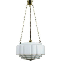 Lode Lighting Indoor Pendants Polished Brass 3 Chain Suspension Pendant  With 14" St Kilda Opal Matt Glass Lights-For-You 3000013