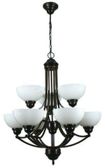 Lode Lighting Indoor Pendants Houston Chain Pendant in 9 Light in Bronze Lights-For-You 1000255