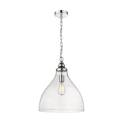 Lode Lighting Indoor Pendants Keys Pendant Light Large 1Lt Chrome/Clear Glass Lights-For-You 1001245