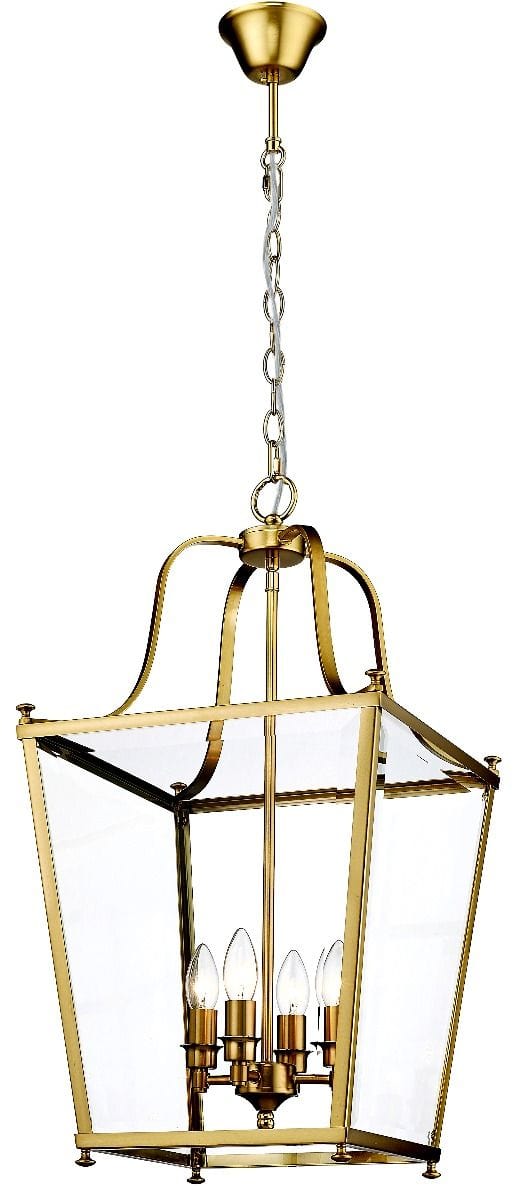 Lode Lighting Indoor Pendants MONTANA MEDIUM 4LT LANTERN - SATIN BRASS by Lode Lighting Lights-For-You PDT2749SBD8