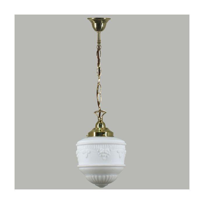 Lode Lighting Indoor Pendants Single Chain Pendant With 8" Senator Opal Matt Glass Lights-For-You 3000096