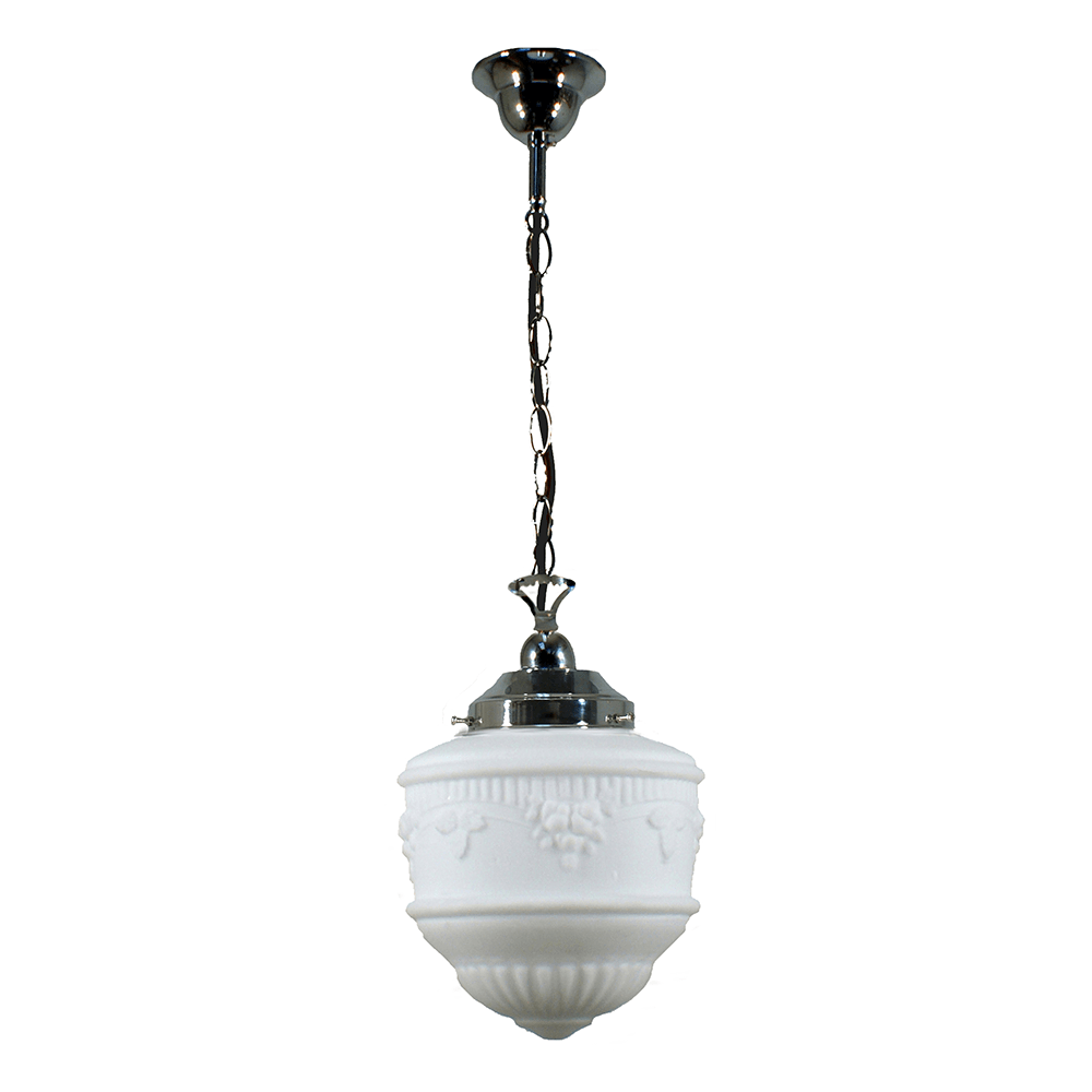 Lode Lighting Indoor Pendants Single Chain Pendant With 8" Senator Opal Matt Glass Lights-For-You 3010221