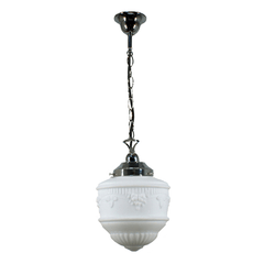 Lode Lighting Indoor Pendants Single Chain Pendant With 8" Senator Opal Matt Glass Lights-For-You 3010221