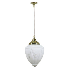 Lode Lighting Indoor Pendants Polished Brass Single Cord Pendant With 8" Empire Opal Matt Glass Lights-For-You 3001111