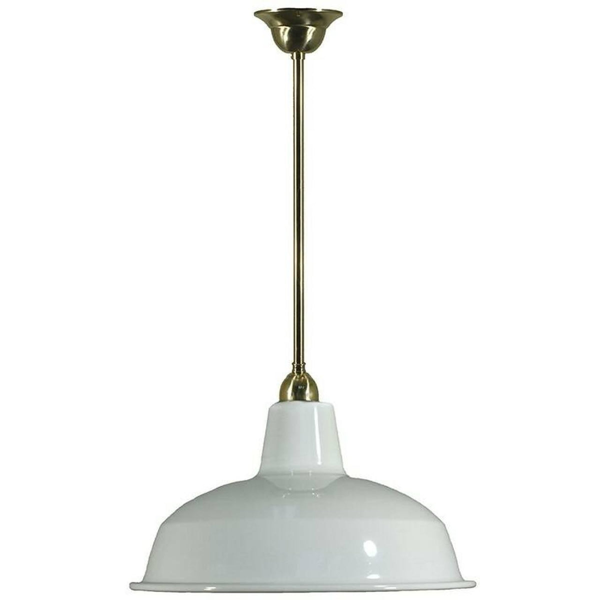 Lode Lighting Indoor Pendants Single Rod 1/2"Brass Pendant With Warehouse Shade 300mm Lights-For-You 3000277