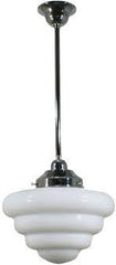 Lode Lighting Indoor Pendants Chrome Single Rod Pendant With Beehive 10" Opal Gloss Glass Lights-For-You 3010171