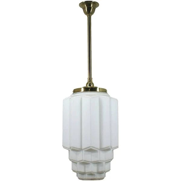 Lode Lighting Indoor Pendants Polished Brass Single Rod Pendant With Bergerac Opal Matt Glass by Lode Lighting Lights-For-You 3000288