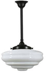 Lode Lighting Indoor Pendants Patina Black Single Rod Pendant With Chateau Opal Gloss Glass by Lode Lighting Lights-For-You 3020130