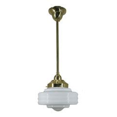 Lode Lighting Indoor Pendants Polished Brass Single Rod Pendant With Detroit 8" Opal Gloss Glass Lights-For-You 3000253