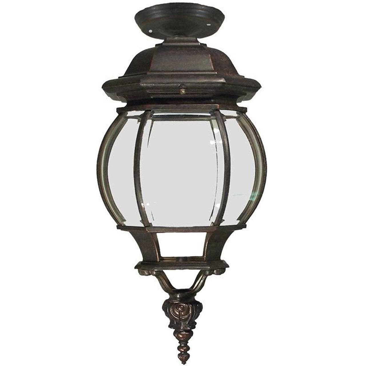 Lode Lighting Outdoor Pendants FLINDERS 1LT SMALL UNDER EAVE EXTERIOR - ANTIQUE BLACK OR ANTIQUE BRONZE Lights-For-You EXL873BZD8