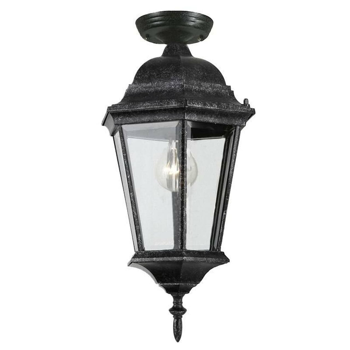Lode Lighting Outdoor Wall Lights JUNCTION 1LT MEDIUM UNDER EAVE EXTERIOR - ANTIQUE BLACK Lights-For-You EXL083BKD8