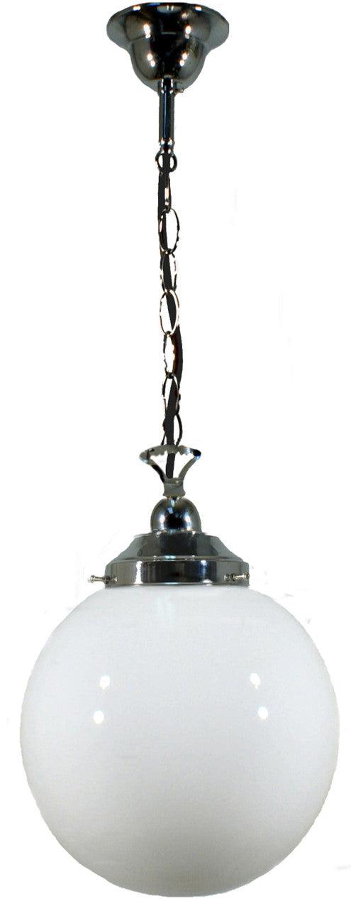 Lode Lighting Pendants Chrome Single Chain Pendant With 10" Opal Gloss Glass by Lode Lighting Lights-For-You 3010235