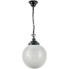 Lode Lighting Pendants Chrome Single Chain Pendant With 10" Sheffield Frost Etched Glass Lights-For-You 3010242