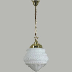 Lode Lighting Pendants Polished Brass Single Chain Pendant With 8" Premier Opal Matt Glass Lights-For-You 3001193