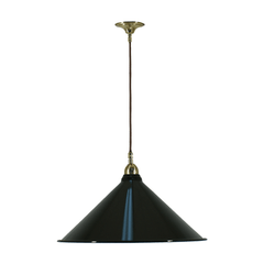 Lode Lighting Pendants Black Single Cord Pendant Brass With Edwardian Shade 390mm Lights-For-You 3000127