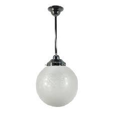 Lode Lighting Pendants Chrome Single Rod Pendant With 10" Sheffield Frost Etched Glass 3010238