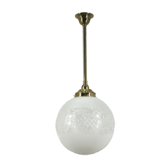 Lode Lighting Pendants Polished Brass Single Rod Pendant With 12" Sheffield Frost Etched Glass Lights-For-You 3000281