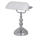 Lode Lighting Table Lamps Bankers Table Lamp Chrome & Opal Glass Lights-For-You 1000083