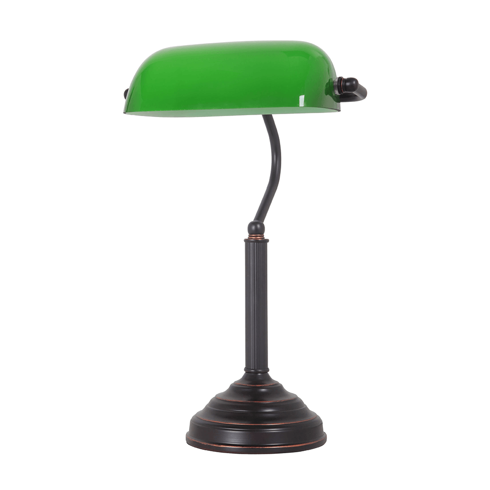 Lode Lighting Table Lamps Glass Study Table Lamp Brown With Opal Green Glass by Lode Lighting 1000084