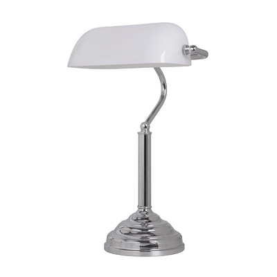 Lode Lighting Table Lamps Study Table Lamp Chrome & Opal Glass Lights-For-You 1000085