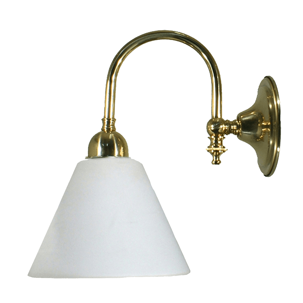 Lode Lighting Wall Lights Polished Brass Loxton Wall Light Brass With Cono Glass by Lode Lighting 3000175