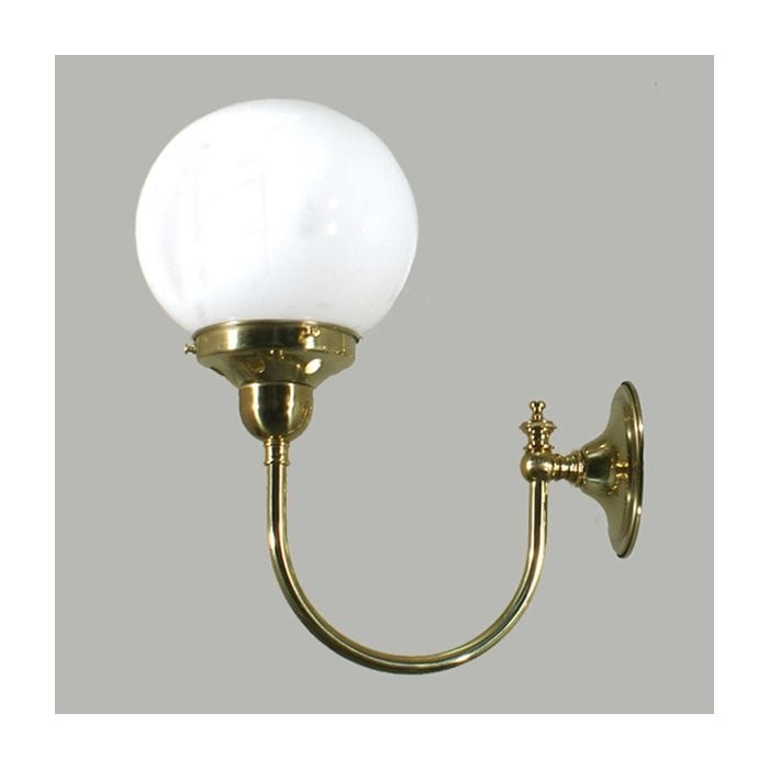 Lode Lighting Wall Lights Brass Luke Indoor Wall Light 1Lt Brass With Sphere Opal Glass Lights-For-You 3000186