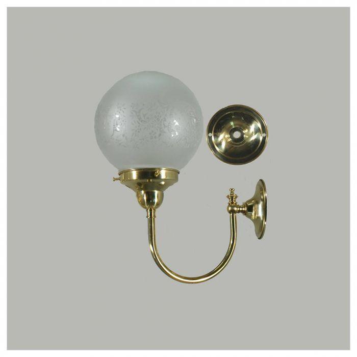 Lode Lighting Wall Lights Luke Wall Light Brass With Sheffield Glass Lights-For-You 3000187