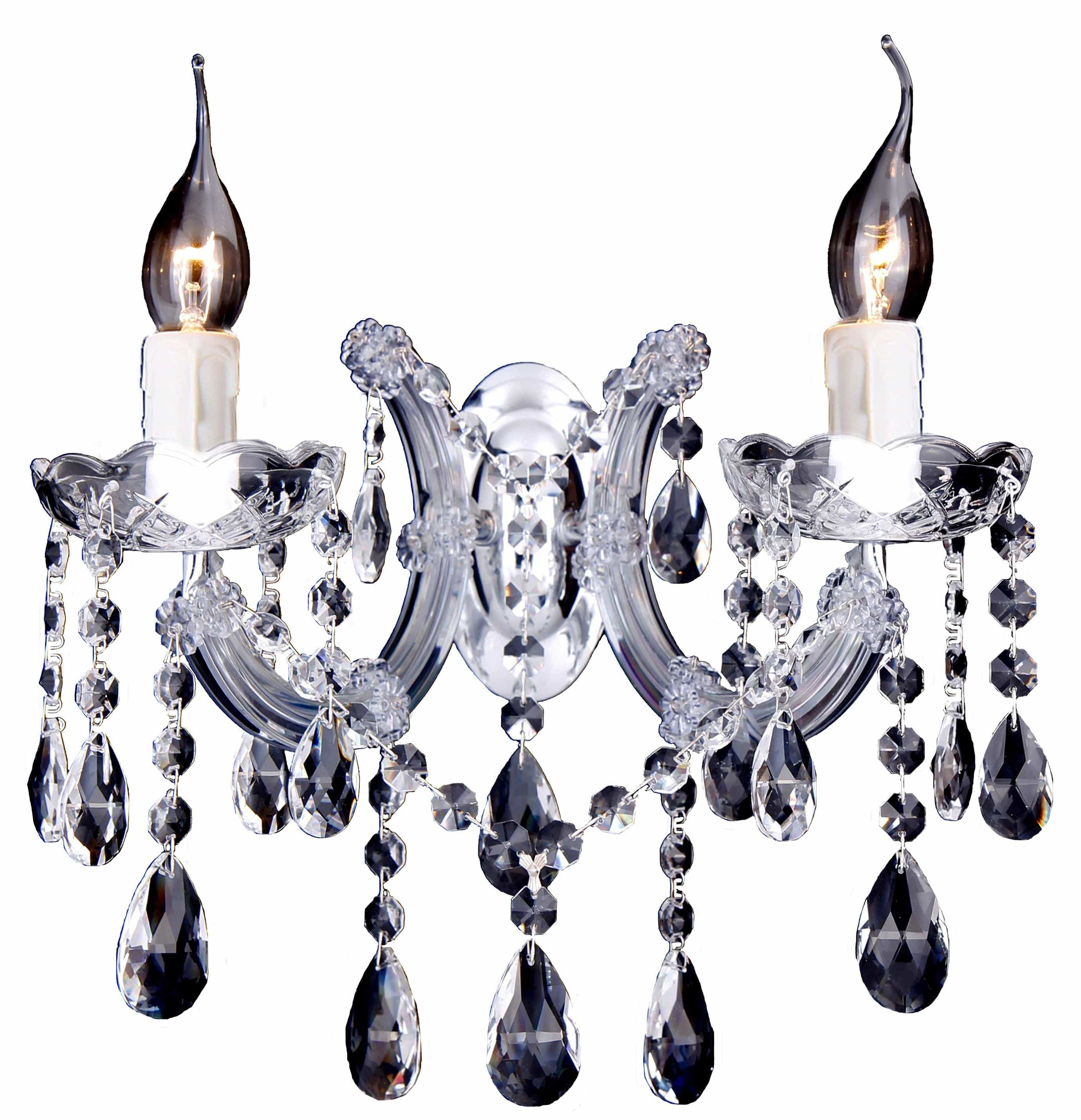 Lode Lighting Wall Lights Chrome Zurich Crystal Indoor Wall Light 2xE14 Lights-For-You 1000610