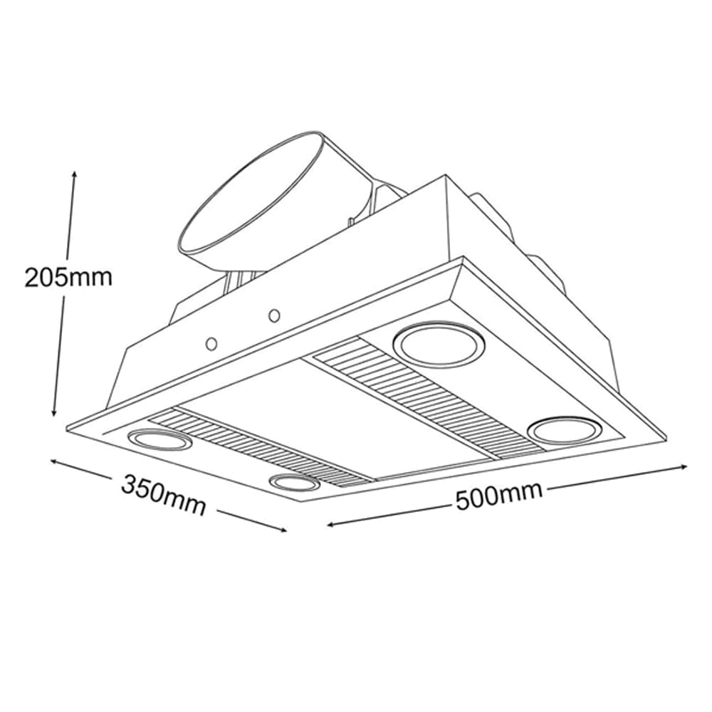 Martec Lighting Bathroom Heaters 600m³/h Martec Linear 3 in 1 Bathroom Heater Lights-For-You