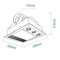 Martec Lighting Bathroom Heaters Martec Linear MINI 3-in-1 Bathroom Heater Lights-For-You