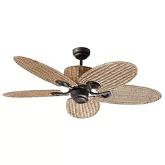 Martec Lighting Ceiling Fans 52" Wicker AC Ceiling Fan w/ 5 Blade Lights-For-You MHF135OB 9312375800835