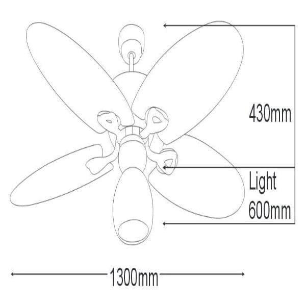 Martec Lighting Ceiling Fans 52" Wicker AC Ceiling Fan w/ 5 Blade Lights-For-You MHF135OB 9312375800835