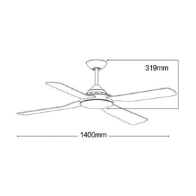 Martec Lighting Ceiling Fans 56″ (1400mm) Liberty Outdoor Ceiling Fan Lights-For-You MLF144MIP 9312375905127