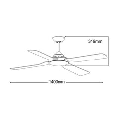 Martec Lighting Ceiling Fans 56″ (1400mm) Liberty Outdoor Ceiling Fan Lights-For-You MLF144MIP 9312375905127