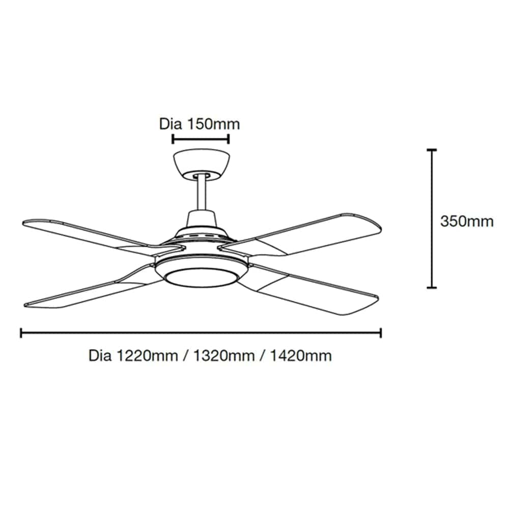 Martec Lighting Ceiling Fans 56" Discovery II AC Ceiling Fan White Lights-For-You MDF1443W 9312375905165