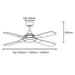 Martec Lighting Ceiling Fans 56" Discovery II AC Ceiling Fan White Lights-For-You MDF1443W 9312375905165