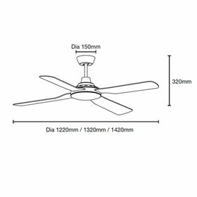 Martec Lighting Ceiling Fans 56" Discovery II AC Ceiling Fan White Lights-For-You MDF144W 9312375905189