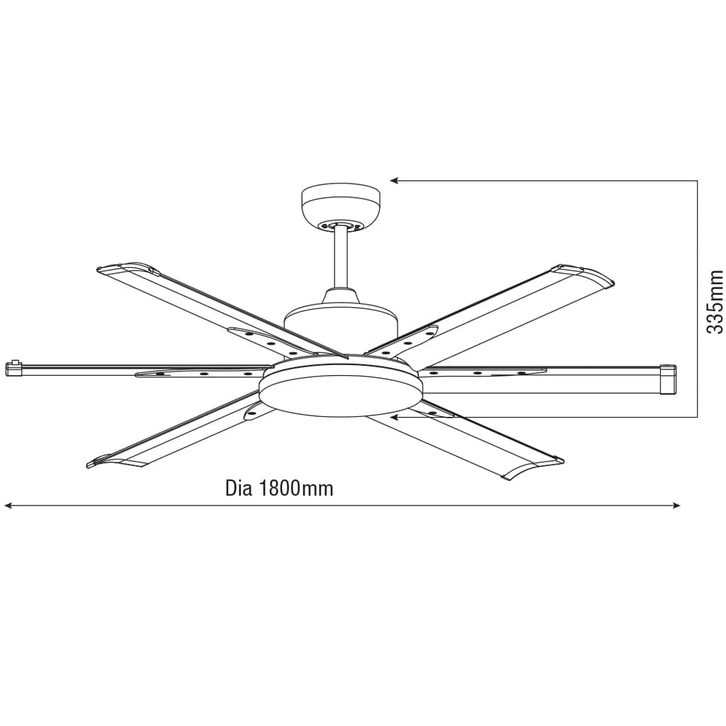 Martec Lighting Ceiling Fans 72" Albatross DC Ceiling Fan w/ Remote & 6 Blades Available in 3 Colours Lights-For-You