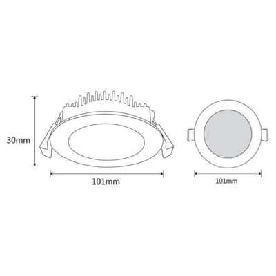 Martec Lighting LED Downlights 90mm LED Downlight 10w White Lights-For-You TLUD34510WD 9312375505297