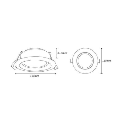 Martec Lighting LED Downlights Tradetec Arte Gimbal 10W LED Adjustable Dimmable Downlight Lights-For-You TLAG34510WD 9312375505334