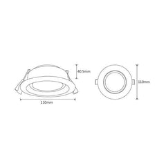 Martec Lighting LED Downlights Tradetec Arte Gimbal 10W LED Adjustable Dimmable Downlight Lights-For-You TLAG34510WD 9312375505334