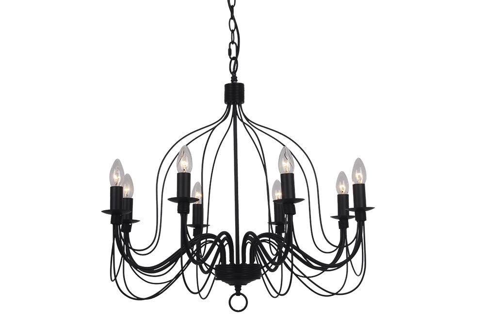 MDA Indoor Pendants 8 / Black / E14 Candice Candelabra Pendant Light with beautiful design by MDA Lights-For-You D02191/P8BLK