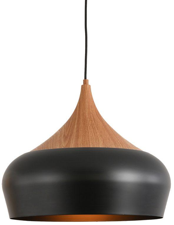 MDA Indoor Pendants Weston Tear Drop with beautiful design by MDA Lights-For-You WESTON P1 BK/OAK PDT1070BKM7